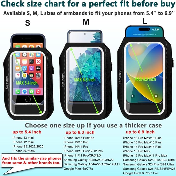 Phone Holder for Running-Karvense Phone Arm Bands w/Earphone Bag for Running&Gym& &Workout&Jogging, Cell Phone Armband for iPhone 17 Pro Max/16 Pro Max/15 Pro Max, Samsung Galaxy S Ultra/Plus- 6.9’’ - Image 4