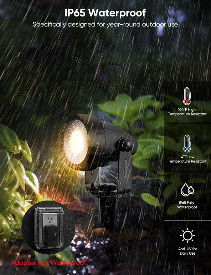 APPECK Landscape Lighting, RGBW Spotlights with APP Control,4 Pack | Color Changing Low Voltage ,IP65 Waterproof Outdoor Landscape Lights for Garden Yard Outside Decoration - Image 6