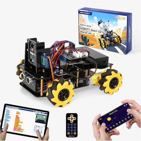 Robotics Kit for Kids Ages 8–12 12-16, ACEBOTT Smart Robot Car Kit with 3MP Camera, STEM Toys for Boys Compatible with Arduino & Scratch,App & Remote Control,STEM Gift for Boys, Girls,Teens and Adults by ACEBOTT