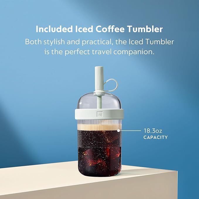 Nespresso Vertuo Pop+ Iced Coffee & Espresso Maker Bundle by De'Longhi | Iced Coffee Bundle by De'Longhi in Liquorice Black: 10 iced coffee pods, 10 Melozio pods and a travel tumbler included. - Image 5