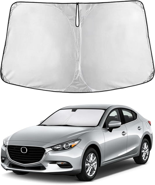 EcoNour Windshield Sunshade Compatible for Mazda 3 2014-2024 2025 2026, Sun Visor for Front Windshield & Window Sun Shade Cover, UV Heat Blocker & Protector, Car Accessories by EcoNour