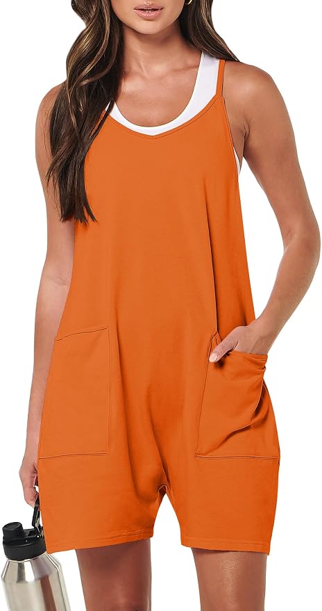 ANRABESS Womens Rompers Summer Casual Loose Sleeveless Overalls Spaghetti Strap Shorts Jumpsuit 2026 Beach Vacation Clothes by ANRABESS