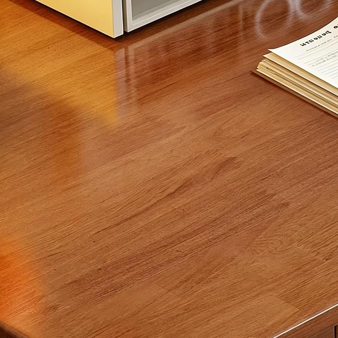 Solid Wooden Desk with Drawers, Small Writing Desk with Drawers for Computer, PC Desk for Work, Study or Gaming, Easy to Assemble (Walnut-B, 39in) - Image 4