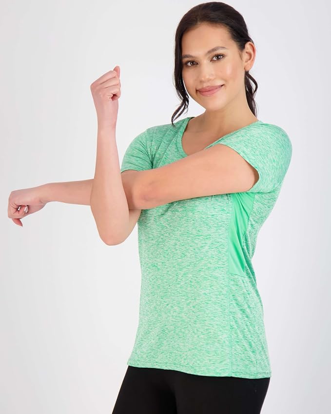 5 Pack Women's Dry Fit Short Sleeve Athletic Gym Workout Running Tops | Available in Plus Size, Exercise, Sports, Fitness, Quick Dry, Cooling, Moisture Wicking, Loose Basic Tees, Yoga, Pilates - Image 2