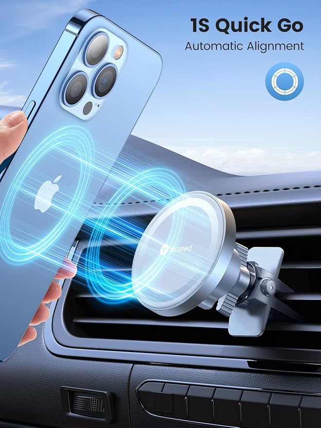 VICSEED for MagSafe Car Mount [Upgraded Strongest Magnet Power] Magnetic Phone Holder for Car Vent 360 Adjustable Magnetic Car Phone Holder Mount for iPhone 16 Pro Max 15 14 13 12 Plus Mini - Image 4