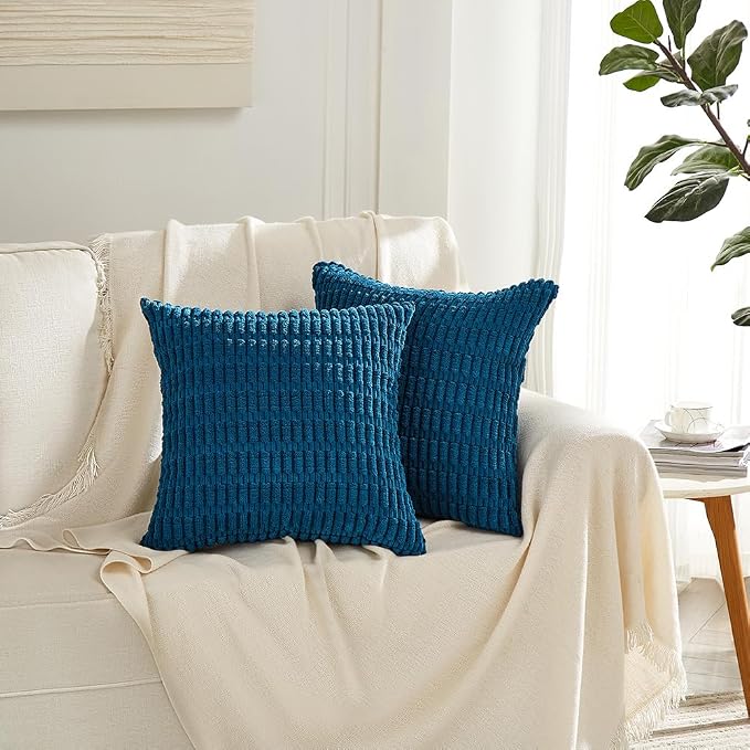 Fancy Homi 4 Packs Decorative Throw Pillow Covers for Living Room Couch Bed, Modern Farmhouse Boho Home Décor Accent Cushion Case, 22" x 22", Teal - Image 6