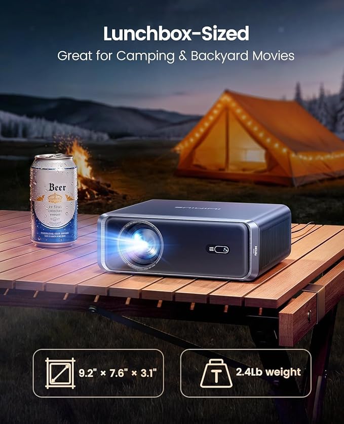 [Built-in Official App/4K Support/Compact]Smart-Projector with WiFi6 and Bluetooth, Outdoor Movie Projector & DoIby , Compatible with YouTube/PrimeVideo, AI Auto Focus, Portable Home Proyector - Image 3