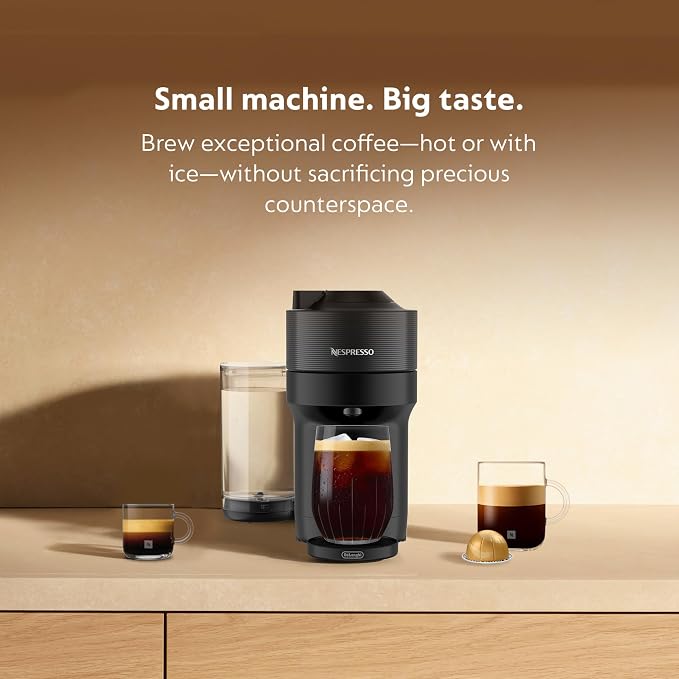 Nespresso Vertuo Pop+ Iced Coffee & Espresso Maker Bundle by De'Longhi | Iced Coffee Bundle by De'Longhi in Liquorice Black: 10 iced coffee pods, 10 Melozio pods and a travel tumbler included. - Image 7