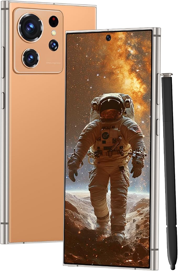 S24 Ultra Unlocked Cell Phones Smartphone with Built-in Pen 8+256GB Android 13 Phones 6.8" HD Screen Dual SIM 108MP+48MP Camera (Oranges) by Unknown