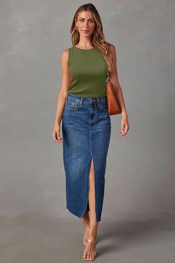 Arach&Cloz Women's Wool Blend Sweaters Non See Through Summer Business Casual Tank 2026 - Image 3