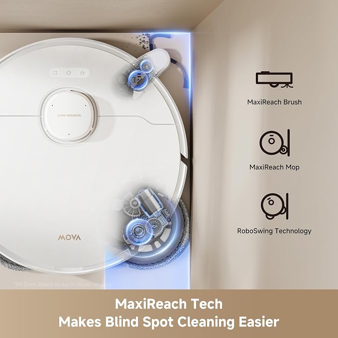 Mova P10 Pro Ultra Gen 2 Robot Vacuum and Mop, 26,000Pa Suaction, 212°F Hot Water Auto Mop Washing, 1-Hour Hot Air Drying, Extenable Mop, All-in-One Dock, Triple Anti-Tangle System for Home - Image 4