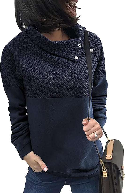 BTFBM Women Fashion Quilted Pattern Lightweight Zipper Long Sleeve Plain Casual Ladies Sweatshirts Pullovers Shirts Tops by BTFBM