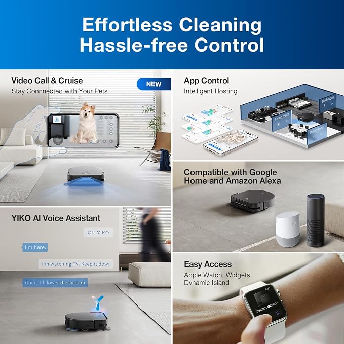 ECOVACS Robot Vacuum Cleaner DEEBOT X5 PRO Omni with All-in-one Station, 12.800Pa, ZeroTangle, TruEdge Adaptive Edge Mopping, 150℉ Hot Water Mop Washing, AINA 2.0 Intelligent Navigation - Image 7