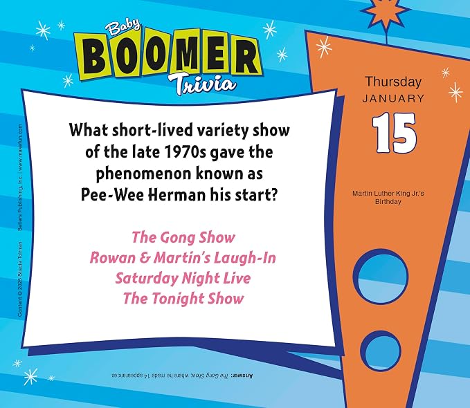 Baby Boomer Trivia 2026 Daily Desk Calendar: Boxed Page-a-Day Fun Facts & Quiz Calendar with Day-to-Day Nostalgic Questions, Pop Culture & Throwback Challenges - Image 6
