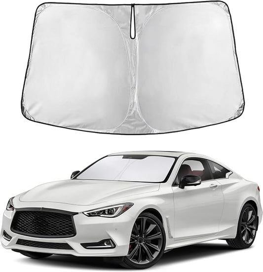 EcoNour Windshield Sunshade Compatible for Infiniti Q60 Coupe 2017-2020 2021 2022, Sun Visor for Front Windshield & Window Sun Shade Cover, UV Heat Blocker & Protector, Car Accessories by EcoNour