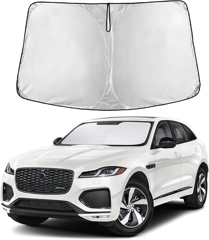 EcoNour Windshield Sunshade Compatible for Jaguar F-Pace 2016-2023 2024 2025, Sun Visor for Front Windshield & Window Sun Shade Cover, UV Heat Blocker & Protector, Car Accessories by EcoNour