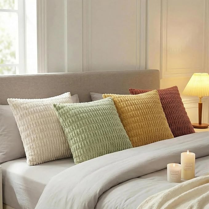 Fancy Homi 4 Packs Decorative Throw Pillow Covers for Living Room Couch Bed, Modern Farmhouse Boho Home Décor Accent Cushion Case, 16" x 16", Fall - Image 3