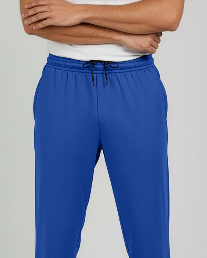 3 Pack Men's Mesh Open Bottom Sweatpants Active Athletic Workout Gym Pocket | Available in Big & Tall, Uncuffed, Elastic Waistband, Drawstring, Straight Leg, Running, Jogging, Exercise, Training, Sports - Image 7