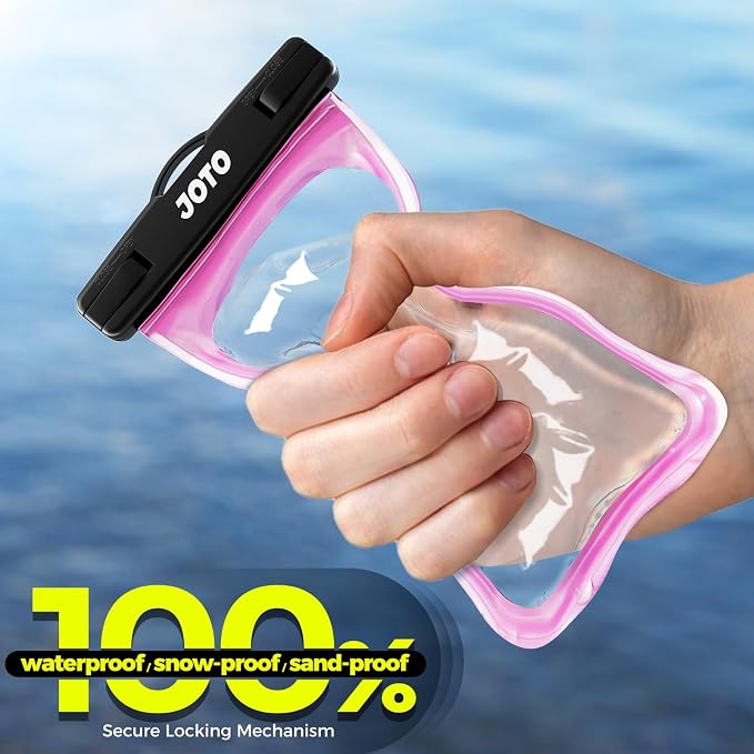 JOTO Up to 7" Universal Waterproof Phone Case for iPhone 17 Air 16 15 14 13 12 11 Plus Pro Max, IPX8 Cellphone Dry Bag XR X SE, Galaxy S23 S22 S21 S20+ S20 S10 Plus Note, Pixel -Pink - Image 5