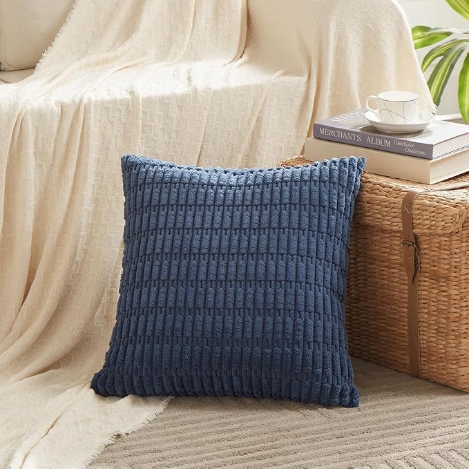 Fancy Homi 4 Packs Decorative Throw Pillow Covers for Living Room Couch Bed, Modern Farmhouse Boho Home Décor Accent Cushion Case, 22" x 22", Dusty Blue - Image 2