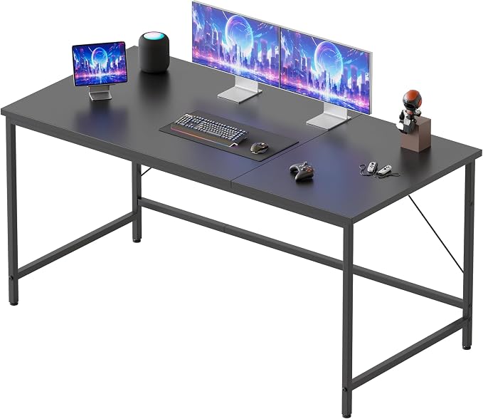 Mericonia 48x20 Inch Computer Desk, 0.6" Thick Small Office Table | Modern Simple Style, Small Study & Writing Table for Home Bedroom Work, Black by MERICONIA