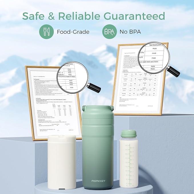 Momcozy Portable Breast Milk Cooler for Travel, 24H Ice-Free Cooling Breastmilk Storage Bottles Container, 12oz Leak Proof Outdoor Small Freezer, Baby Breastfeeding Essential for New Moms - Image 7