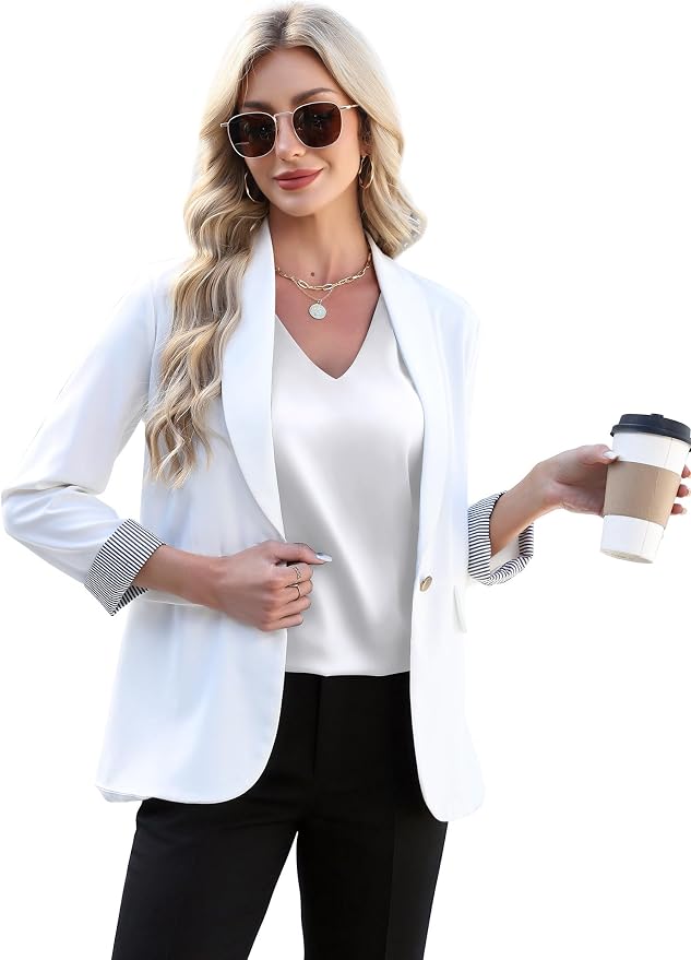 WIHOLL Womens Satin Summer Tops Cap Short Sleeve Blouses V Neck Shirts Business Casual Outfits Fashion Clothing 2026 - Image 5