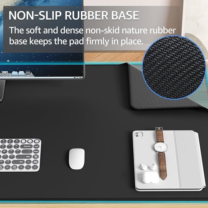 KTRIO Oversized Gaming Mouse Pad Desk Mat for Gamer, 47.3" x 23.6", Black | Full Desk Coverage, Superior Micro-Weave Cloth, Non-Slip Rubber Base, Durable Stitched Edges, Water-Resistant Coating - Image 4