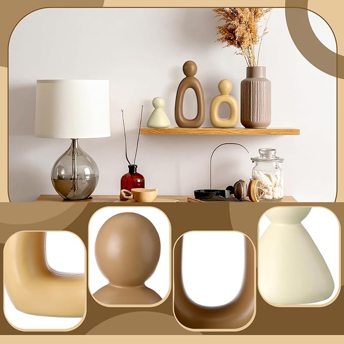 Youyole Abstract Family of 3 Modern Sculpture Modern Home Decor for Shelf, TV Stand, Bookshelf, Living Room Decorative Accents and Housewarming Gift for Living Room Office Table Shelves Decorations - Image 4