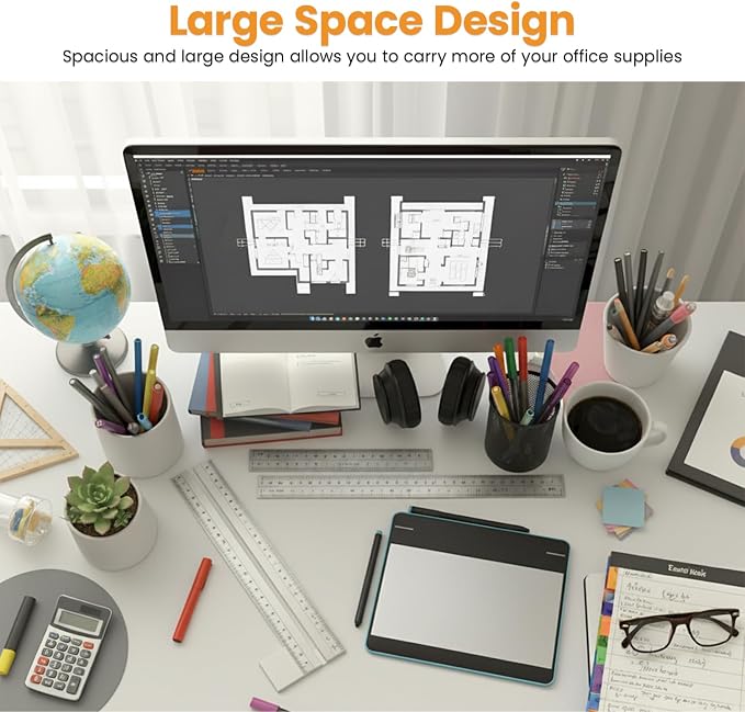 PayLessHere | 39 Inch Computer Desk | White | Office Desk with Metal Frame, Adjustable Feet | Water-Resistant, Scratchproof Surface | Sturdy Writing Table for Home Office or Study | Pack of 1 - Image 6