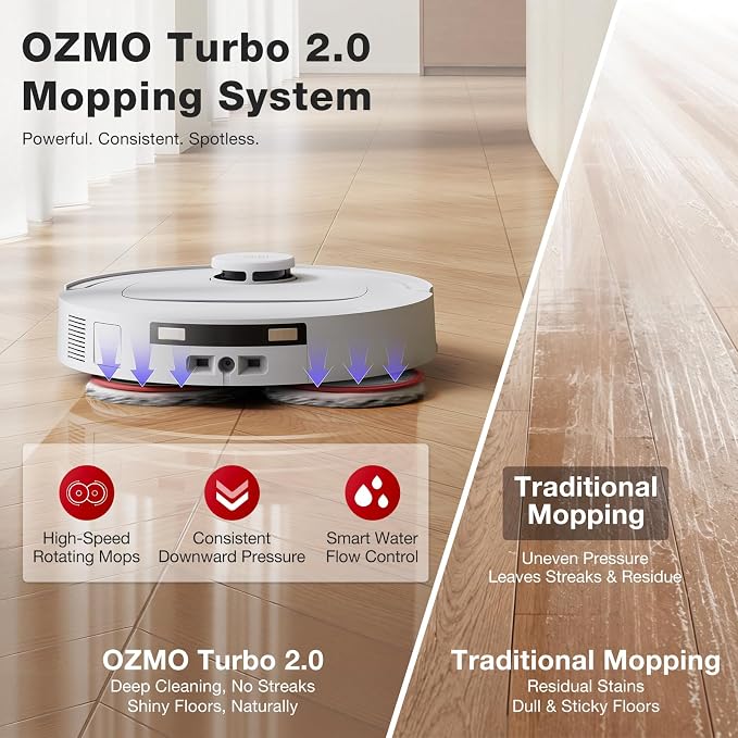YEEDI M12 PRO Gen2 Robot Vacuum & Mop, 25000Pa Powerful Suction, LDS Laser Navigation, Auto Dust Collection & Mop Cleaning, 113°F Hot Air Dry OMNI Station, ZeroTangle 2.0 Technology, 3L Large Dust Bag - Image 3