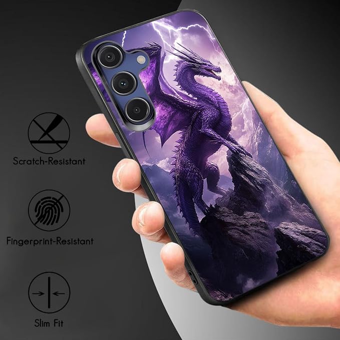 Designed for Galaxy A16 5G Phone Case,Slim Silicone Shockproof Protective Case for Galaxy A16 5G 6.7 inch,Purple Dragon - Image 3