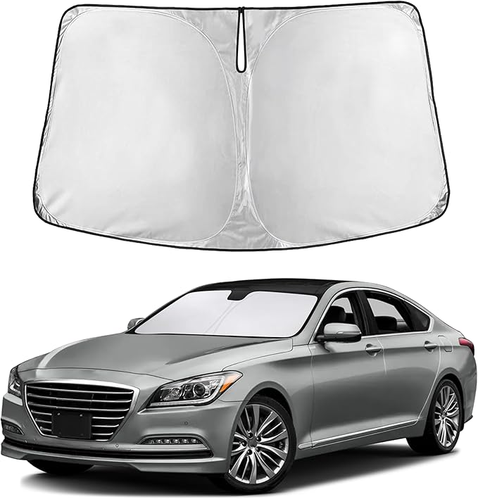 EcoNour Windshield Sunshade Compatible for Hyundai Genesis 2015 2016, Sun Visor for Front Windshield & Window Sun Shade Cover, UV Heat Blocker & Protector, Car Accessories by EcoNour