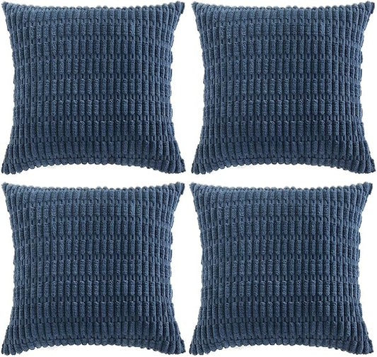 Fancy Homi 4 Packs Decorative Throw Pillow Covers for Living Room Couch Bed, Modern Farmhouse Boho Home Décor Accent Cushion Case, 14" x 14", Dusty Blue by Fancy+Homi