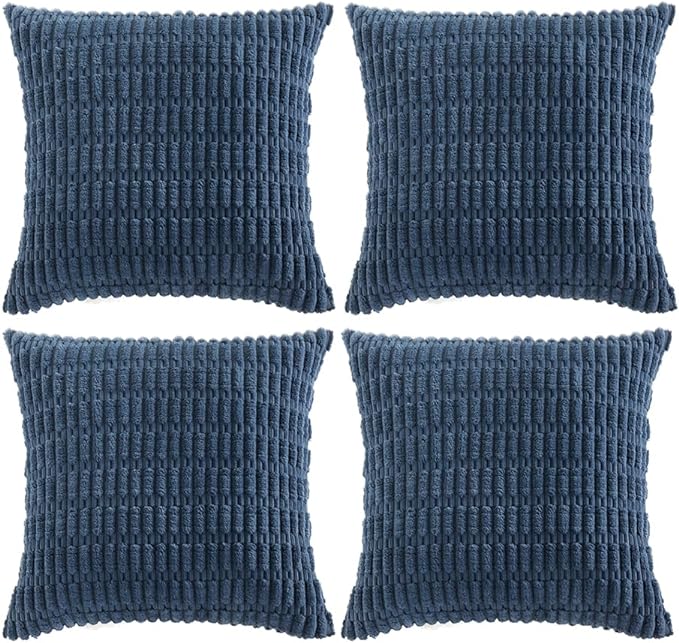 Fancy Homi 4 Packs Decorative Throw Pillow Covers for Living Room Couch Bed, Modern Farmhouse Boho Home Décor Accent Cushion Case, 24" x 24", Dusty Blue by Fancy+Homi