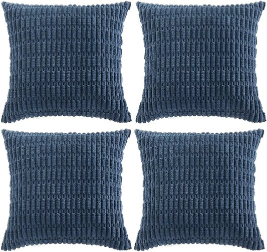 Fancy Homi 4 Packs Decorative Throw Pillow Covers for Living Room Couch Bed, Modern Farmhouse Boho Home Décor Accent Cushion Case, 24" x 24", Dusty Blue by Fancy+Homi
