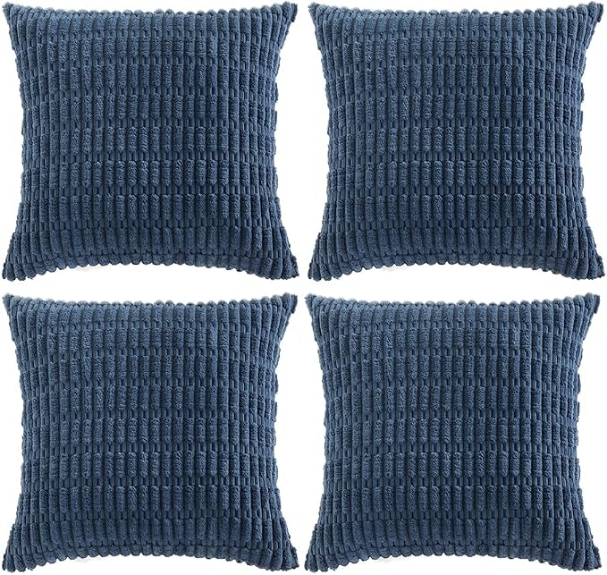 Fancy Homi 4 Packs Decorative Throw Pillow Covers for Living Room Couch Bed, Modern Farmhouse Boho Home Décor Accent Cushion Case, 18" x 18", Dusty Blue by Fancy+Homi