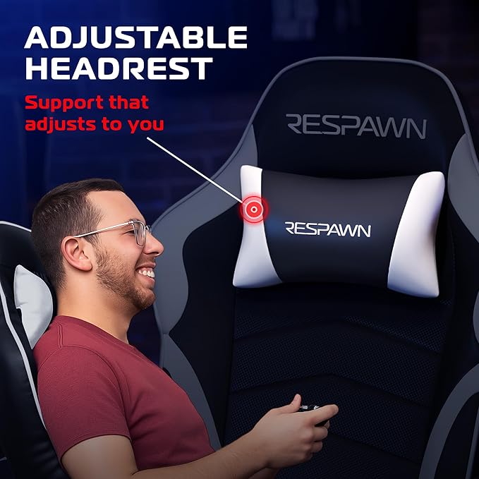 RESPAWN 900 Gaming Recliner Chair with Footrest, Cup Holder and Swivel | Ergonomic gaming recliner with footrest, cup holder, lumbar support, 135° recline & 360° swivel for console gaming - Image 3