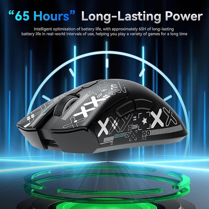 ATTACK SHARK X68HE 60% Wired RT 8K Keyboard+Wireless R1 Mouse-Black Contour | Adjustable Actuation,Hall Effect Mechanical Magnetic Switch,Coiled Cable,USB C/2.4Ghz/BT Ultralight 18K DPI Mice for PC Gamer - Image 8