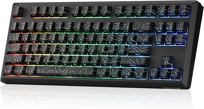 Redragon K737 PRO Wireless 87 Keys Gasket Gaming Keyboard, 80% Premium CNC Aluminum Mechanical Keyboard, Hot-Swap South-Facing LED Socket, 5-Layer Noise Dampening, Side-Printed PBT Contour Line Keycap by REDRAGON