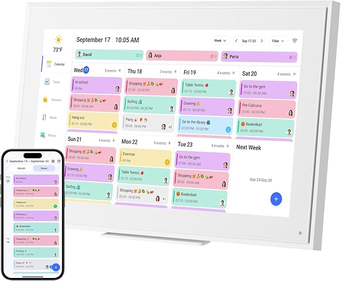 Digital Calendar:15.6-inchWall Planner Electronic Calendar & Chore Chart, Smart Touchscreen Interactive Display for Family Schedules– Wall and Desk Mountable, Great for Organizing Your 2026 Calendar by LiviNGPAi