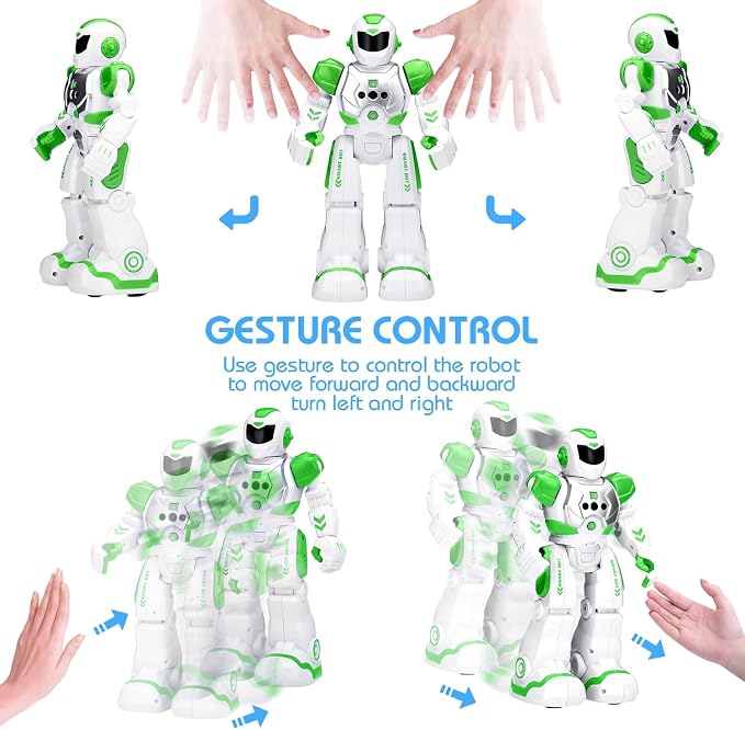 KingsDragon Robots Toy for Kids, RC Gesture Sensing Toy, Interactive Walking Singing Dancing Robot Birthday Presents for Boys Girls Age 6 7 8 9 Years Old,Green - Image 4