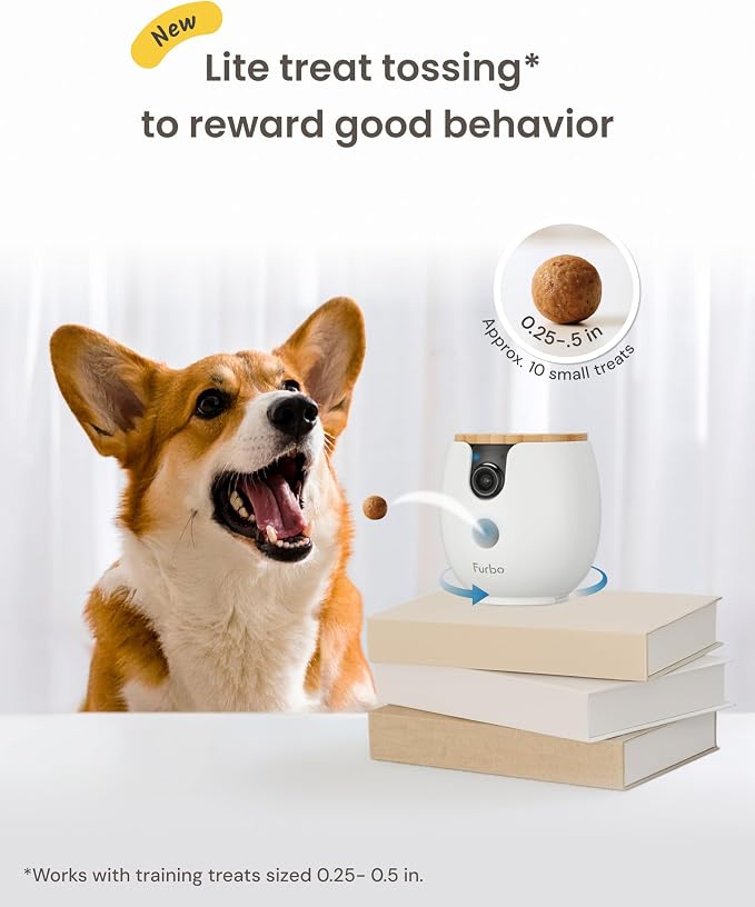 Furbo Mini 360° 2K QHD Pet Camera: Basic See, Talk & Toss Features, No AI Alerts, No Subscription Required, Dog & Cat Rotating Treat Dispenser w/Phone App, Smart Indoor Cam, 2-Way Audio & Night Vision - Image 6