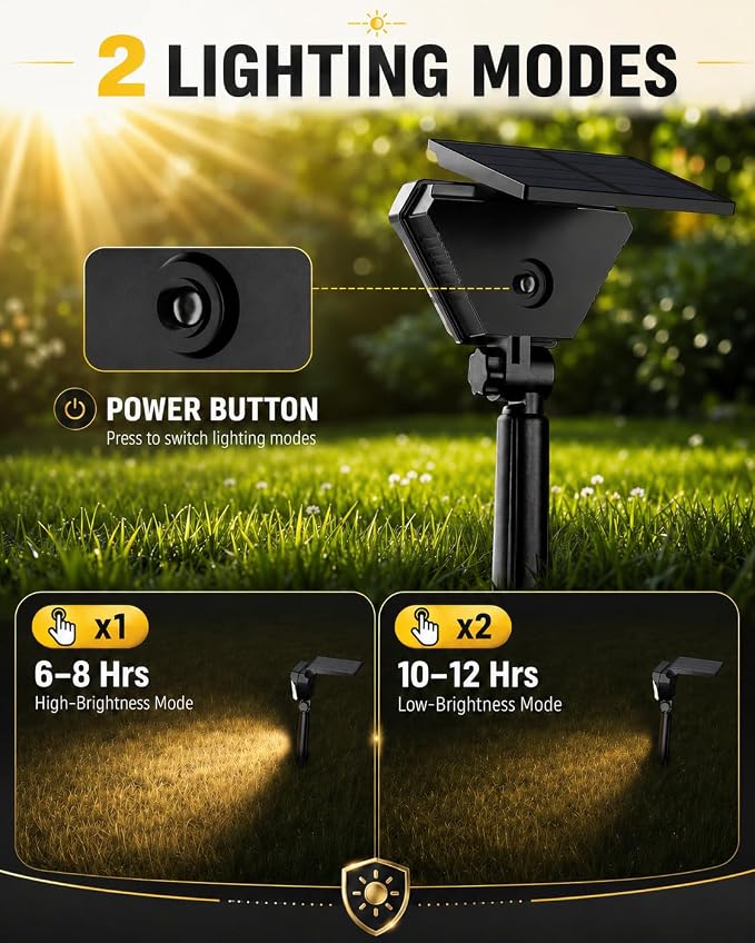 T-SUN Solar Lights Outdoor Waterproof IP65, 6Pack LED Solar Spot Lights Color Changing IP65 Waterproof Smart Auto On/Off for Outside Landscape Garden Yard Lawn Pathway Patio Driveway - Image 3