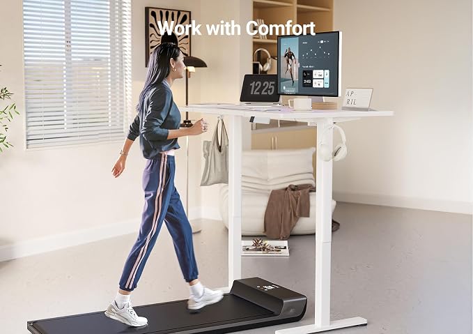 YDN 63 x 24 Inch White Electric Standing Desk | Adjustable Height, Sit Stand, Cable Management, Ergonomic, Home Office - Image 6