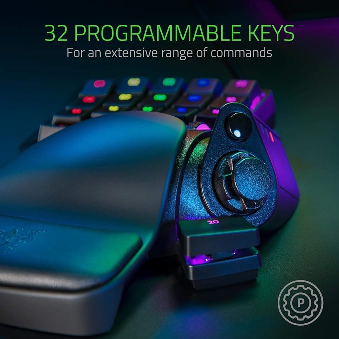 Razer Tartarus Pro Gaming Keypad: Analog-Optical Key Switches - Rapid Trigger - Adjustable Actuation - 32 Programmable Keys - Customizable Macros - Chroma RGB Lighting - Classic Black | Rapid Trigger, Adjustable Actuation, 32 Programmable Keys, Customi... - Image 4