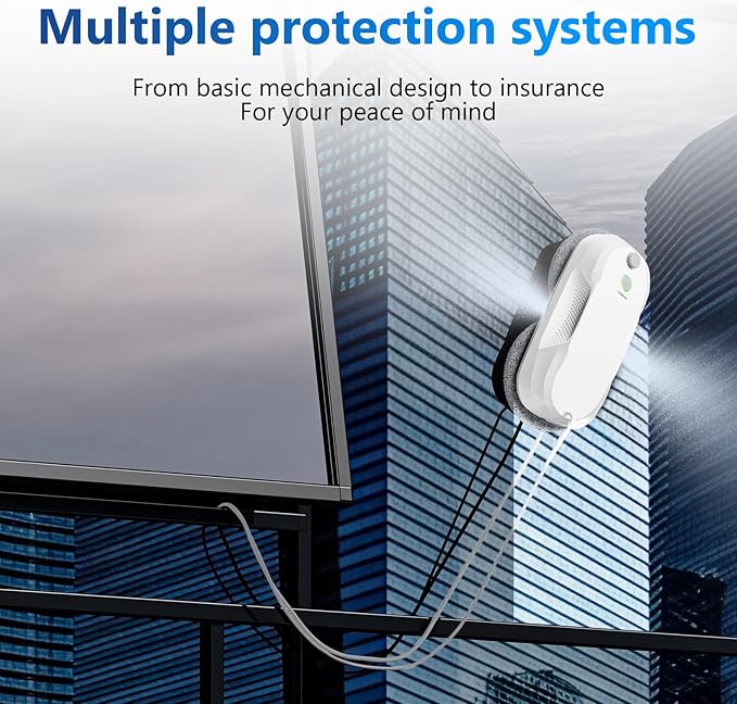 Tosima W5 Window Cleaning Robot, 6400Pa Max Adaptive Suction, Auto-Spray Smart Window Cleaner with Triple Safety System, Intelligent Navigation, Remote Control, for All Smooth Surfaces, White - Image 2