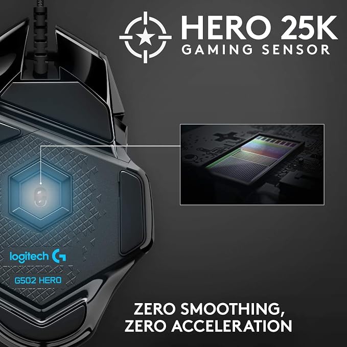 Logitech G PRO Mechanical Gaming Keyboard + G502 Hero Wired Gaming Mouse Bundle - Black - Image 6