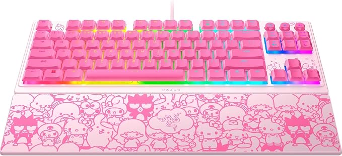 Razer Ornata V3 TKL Gaming Keyboard, Hello Kitty & Friends Edition | Low-Profile Keys, Mecha-Membrane Switches, UV-Coated Keycaps, Backlit Media Keys, 8-Zone RGB Lighting, Magnetic Wrist Wrest - Image 9