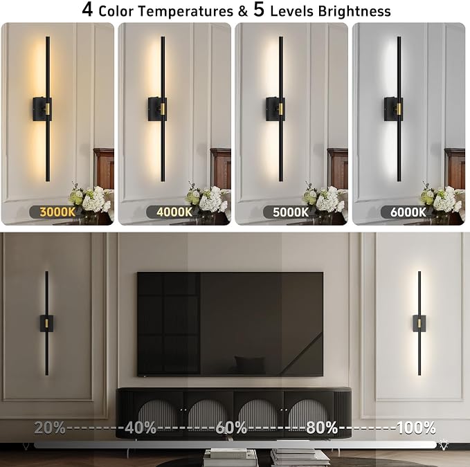 iThird Wall Sconce Battery Operated Wall Light: 10000mAh Wireless Wall Sconces with Remote Control, 360° Rotate Rechargeable Wall Scone for Bedroom Living Room Bathroom Hallway, 31.5 Inch, Black - Image 7